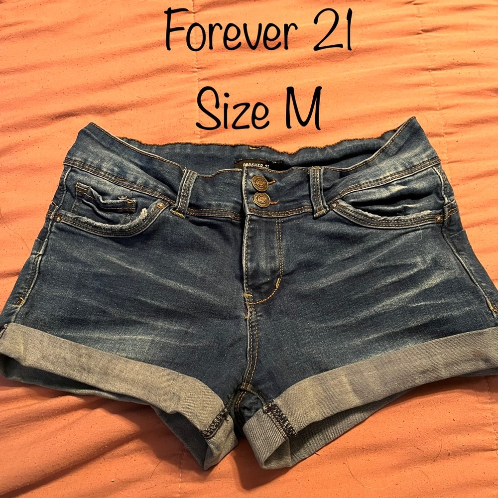 Blue denim shorts